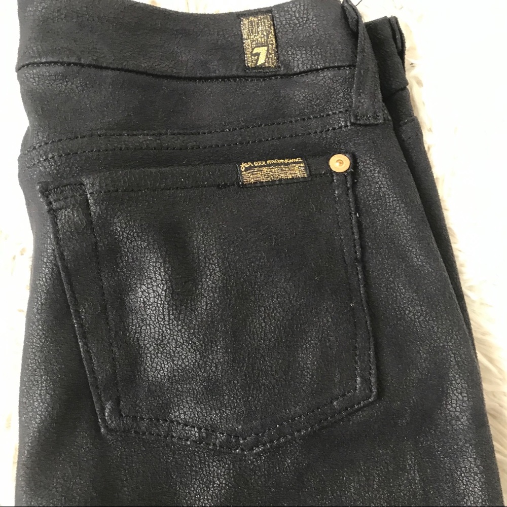 7 For All Mankind Crackle Leather Skinny Jean - Picture 8 of 8
